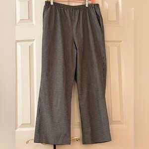 Alfred Dunner Size 14 Pants Womens Black White Check Pull On Elastic Waist